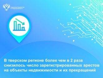 В тверском регионе более чем в 2 раза снизилось число зарегистрированных арестов на объекты недвижимости и их прекращений