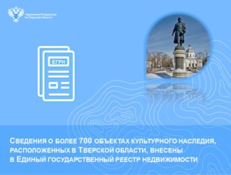 Сведения о более 700 объектах культурного наследия, расположенных в Тверской области, внесены в Единый государственный реестр недвижимости
